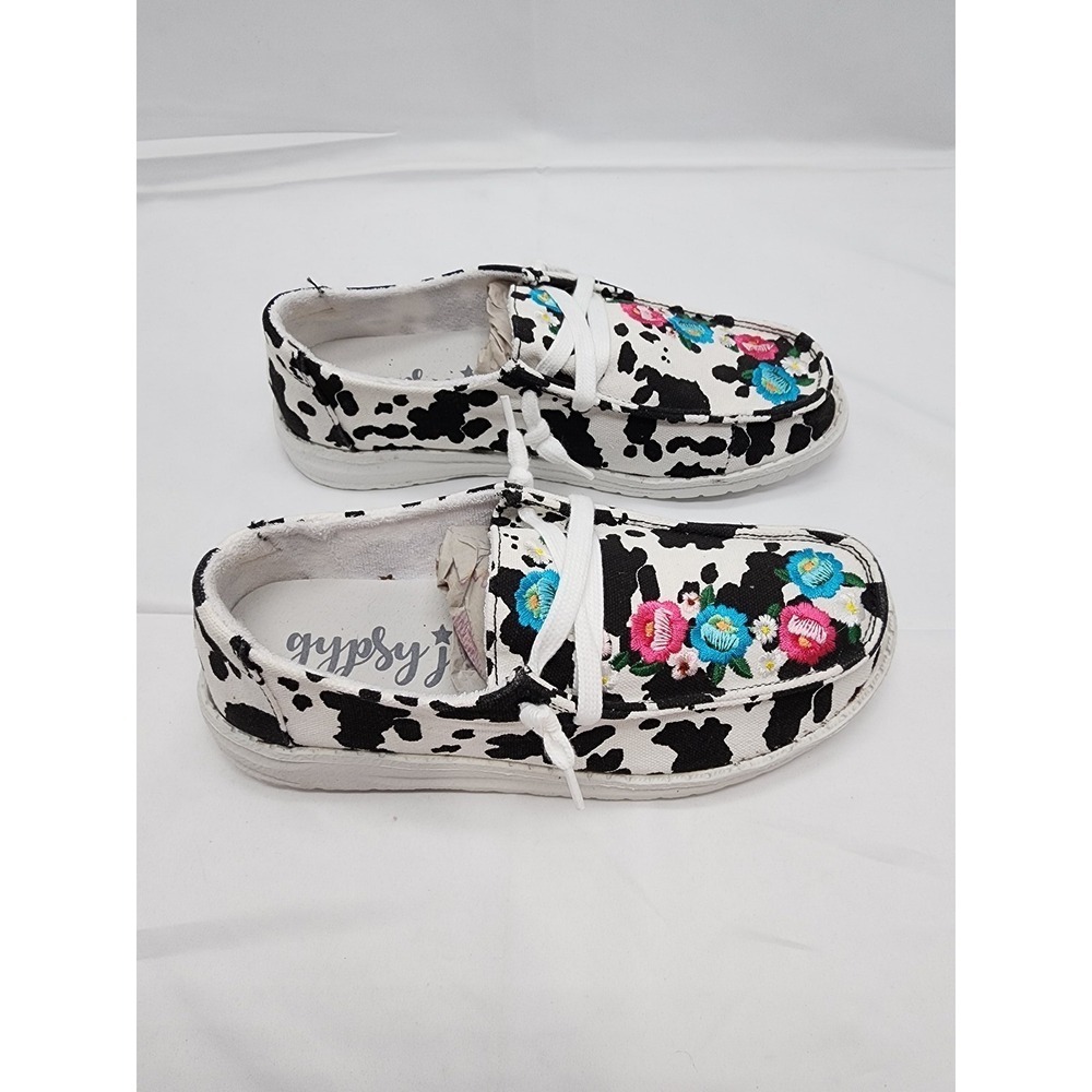 Gypsy Jazz Embroidered Cow Print Slip-On Casual Shoes Women's Sz 7 - Picture 2 of 9